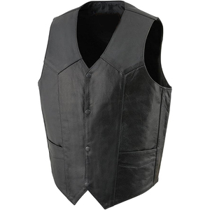Chaleco de Motociclista Estilo Occidental de Cuero Premium para Hombre Samroz Sports con Cierre Frontal de Broches - Product Image 1