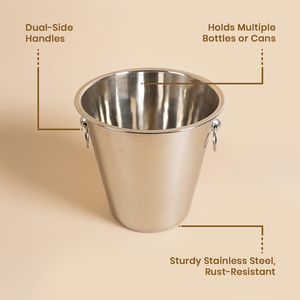 Cubo de Hielo para Cerveza de Acero Inoxidable - 4.5L, Aislado y con Asa, Diseño Clásico, Enfriador de Bebidas Duradero para Fiestas, Bares y Uso Doméstico - Product Image 2