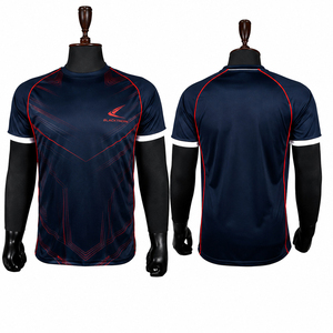เสื้อเจอร์ซีย์ดาร์ทคอกลมแบบสั่งทำขายส่ง พิมพ์ลายเต็มตัว แขนสั้น พร้อมชื่อและหมายเลขผู้เล่น 160 GSM ผ้าโพลีเอสเตอร์ 100% ยืดได้สี่ทิศทาง - Product Image 1