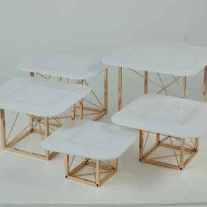 Support à gâteau en bois à 2 niveaux, présentoir à desserts, support à cupcakes, décoration de table rustique pour mariage, anniversaire, fête, cuisine - Product Image 2