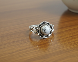 แหวนโอปอลเดนไดรต์ธรรมชาติ เงินแท้ 925 ทำมือ สไตล์วินเทจลายดอกไม้ โบโฮ สำหรับผู้หญิง ของขวัญเครื่องประดับดีไซน์หรูหราสำหรับเธอ - Product Image 5