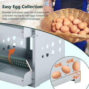 Green <b>Roll</b> Away Chicken Nesting <b>Box</b> with 6 Compartments for Laying Eggs - Product Image 6