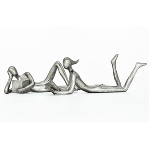 Escultura Moderna de Hombre y Mujer Leyendo, Figura de Pareja de Lectores, Estatua de Metal Hecha a Mano, Decoración para el Hogar para Amantes de los Libros - Product Image 4