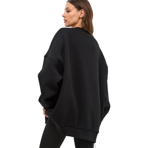 Sudadera básica y cómoda para el día a día, sudadera lisa para mujer, top informal minimalista con cuello redondo, sudaderas ligeras para mujer - Product Image 3