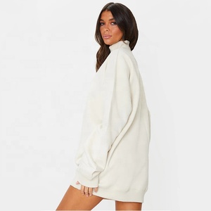 Robe pull oversize à col rond pour femme, couleur unie, manches longues, en coton tricoté, pour l'automne - Product Image 2