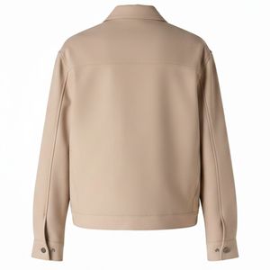 Veste cintrée en similicuir pour homme, couleur beige, design moderne, tissu de haute qualité et détails de poches élégants - Product Image 2