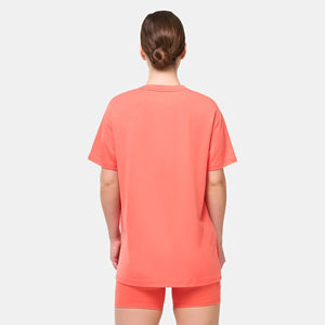 เสื้อยืดผู้หญิงสไตล์สตรีทแวร์สำหรับฤดูร้อน ขายส่ง ผ้าฝ้าย 100% ทรงหลวมไหล่ตก น้ำหนัก 240 กรัม ตกแต่งด้วยลายปัก สั่งทำได้ - Product Image 5