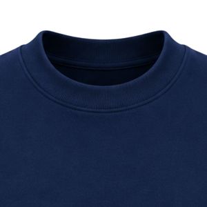 เสื้อสเวตเชิ้ตคอกลมสีน้ำเงินกรมท่าพร้อมโลโก้กราฟิก เสื้อพูลโอเวอร์ผ้าฟลีซลำลองสำหรับผู้ชายผู้หญิงแฟชั่นสตรีทแวร์ทุกวัน - Product Image 5