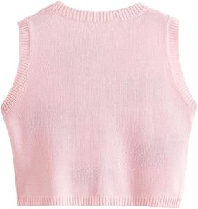 Cárdigan sin mangas transpirable y elegante para mujer - Chaleco de punto con cuello en V - Chaleco suave de color liso para mujer - Product Image 6