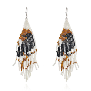 Nouvelles Boucles d'Oreilles Tressées Artisanales Miyuki à Pampilles, Motif Animalier Oiseau, pour Femme, Bijoux Tendance - Product Image 2