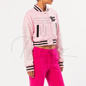 Nouvelle veste universitaire courte en satin élégante pour femmes, style collage, doublure douce en peau de mouton, hiver, Letterman - Product Image 5