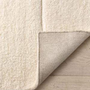 Tapis en laine noué à la main de haute qualité Z&H HOME, motif fantaisie épais en poils naturels ivoire, tapis d'intérieur résistant aux animaux domestiques - Product Image 4
