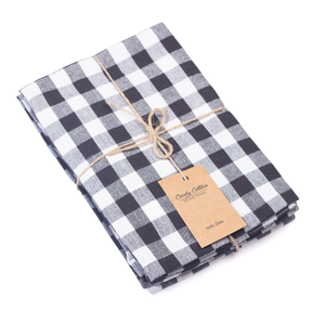Striped Cotton <b>Kitchen</b> <b>Towels</b> Rectangle Woven Eco Friendly Machine Wash Black White Pattern - Product Image 3