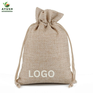 OEM Custom Size Jute <b>Bag</b> Reusable Natural <b>Hessian</b> Storage Sachet With Double Draw Cords For Retail - Product Image 2