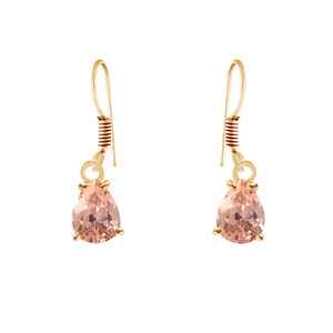 Pendientes de zafiro Padparadscha en forma de pera, plata de ley 925, joyería colgante para mujer - Product Image 6