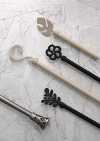 Accessoires de rideaux en métal, ensemble de tringles à rideaux réglables pour fenêtre avec embouts décoratifs et supports