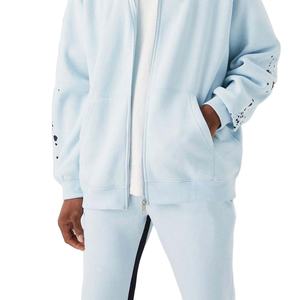 ชุดวอร์มมีซิปสำหรับผู้ชายชุดวอร์มผ้าฝ้าย100% แขนระบายมีซิปใหม่ - Product Image 3