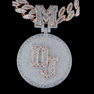AMBER JEWELS Pendentifs de luxe en argent 925 plaqué rhodium avec moissanite certifiée GRA, thème couronne Hip Hop, unisexe, pour fêtes et usage quotidien - Product Image 3