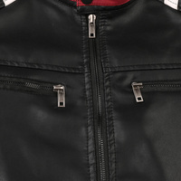 Jaket Kulit Asli Pria Musim Semi, Lapisan Formal Kerah Bulat, Model Slim, Tahan Air, Tahan Angin, Bernapas, Bagian Depan Dapat Disesuaikan