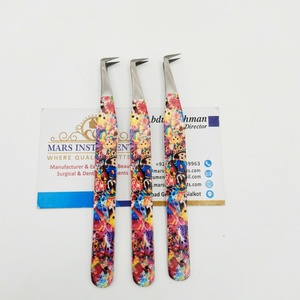90 Degree Fiber Tip Stainless Steel Solid Eyelash Extensions Tweezers Best Quality Tweezers for <b>Lash</b> Extensions - Product Image 4