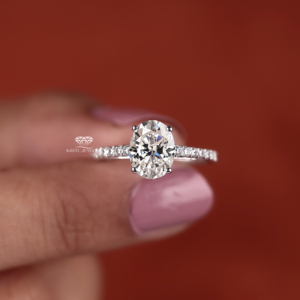 2.00 CT Oval Lab Grown Diamond Engagement Ring IGI Certified 14K Gold Elegant Pave Bridal <b>Wedding</b> Jewelry Manufacturer Supplier - Product Image 3