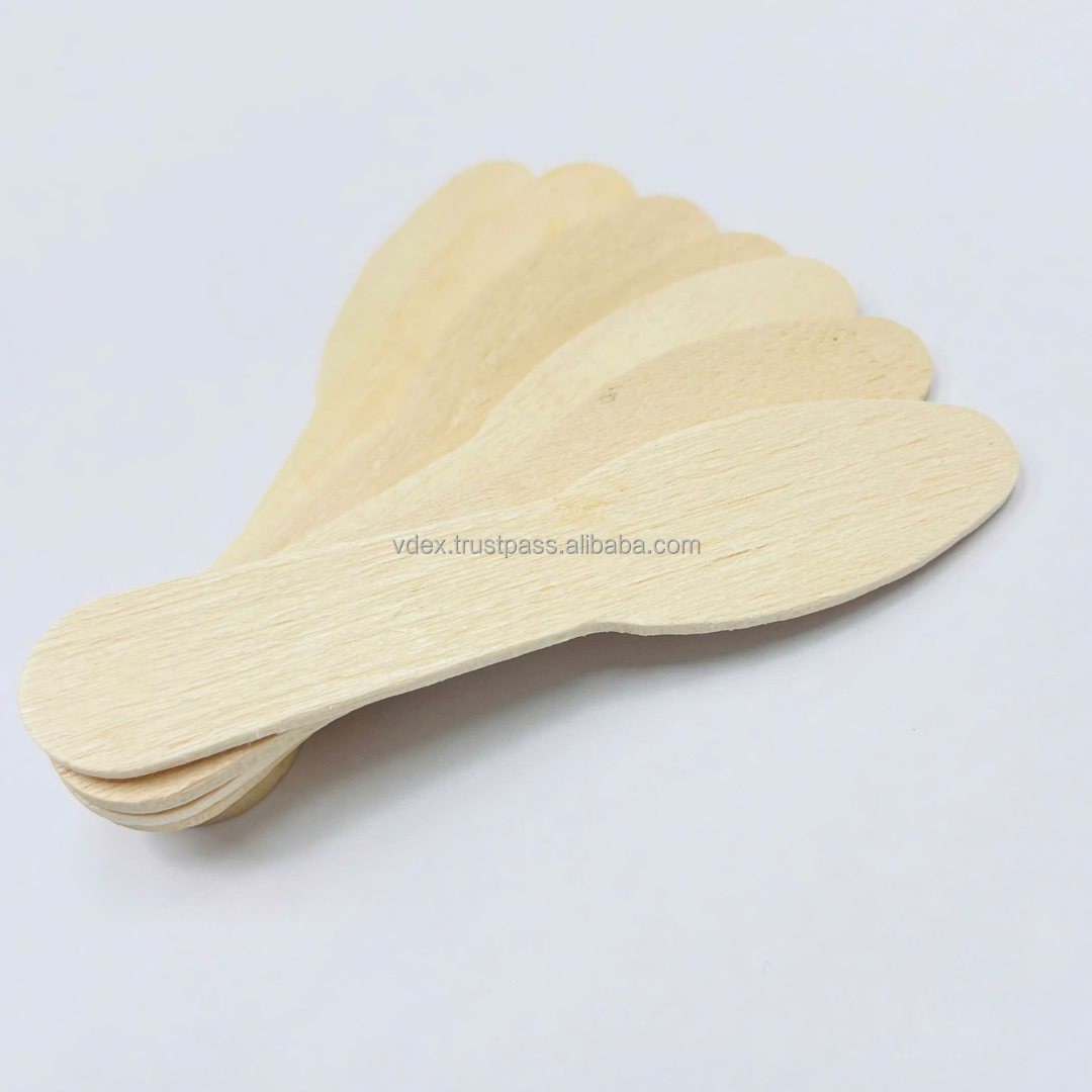 Vdex Wooden Ice Cream Spoons Sticks Mixer Ice Spoon Cream Scraper Wood Spatula Mixing Scoop for Home Restaurant Ice Cream Spoon