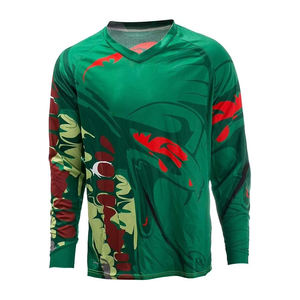 Jersey de Motocross Personalizado con Impresión por Transferencia de Calor, Tela de Malla para Ciclismo MX, Poliéster Resistente al Viento, Ropa para Motociclismo y Carreras - Product Image 1