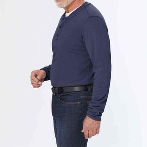 Camiseta Henley Premium para Hombre, Tejida, 100% Algodón, Logotipo Personalizado, Transpirable, Suave, Corte Holgado Informal, Duradera, de Alta Calidad - Product Image 5