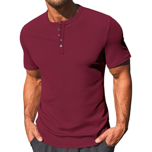 Modern <b>Waffle</b> Knit T <b>Shirt</b> Lightweight Breathable Fashion Streetwear Apparel Manufacturer - Product Image 1