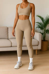 Vêtements de sport pour femmes, ensemble de vêtements de sport, soutien-gorge de sport, leggings, ensemble de yoga et de fitness avec poches - Product Image 4