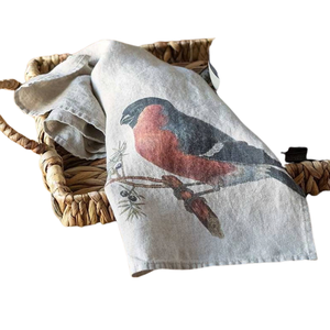 Essuie-tout de cuisine gaufré en coton avec broderie oiseau jaune, 40x60cm, 180GSM, 200TC, blanc, certifié BSCI, faible MOQ, OEM, ODM, Inde, personnalisable - Product Image 2