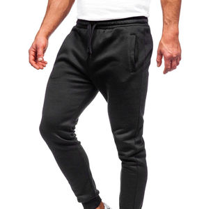 Pantalon de jogging décontracté pour homme en coton noir, taille élastique avec cordon de serrage, poches latérales, respirant, coupe ajustée, idéal pour l'automne - Product Image 4