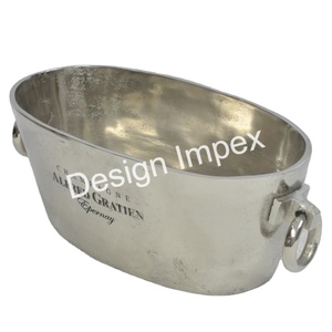 ถังทำน้ำแข็งทำด้วยมืออุปกรณ์สำหรับบาร์อ่างเครื่องดื่มพร้อมมือจับตู้แช่ขวดไวน์อลูมิเนียมแชมเปญ - Product Image 4