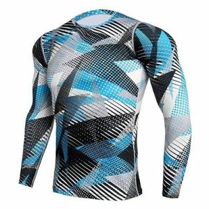 Breathable <b>Men's</b> Full Sleeve MMA BJJ <b>Compression</b> <b>Shirt</b> Lightweight Spandex/Polyester Rash Guard UPF50 Quick Dry for Gym Training - Product Image 1