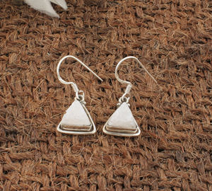 Boucles d'oreilles pendantes Druzy blanc étincelant en argent sterling 925 pour femme, bijoux minimalistes, cadeau de fête, vente en gros - Product Image 3