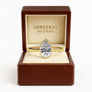 Bague de fiançailles Halo en or 14 carats 0.60 ct poire originale, bague diamant Moissanite, serti de broches, bijoux vintage pour femmes - Product Image 5