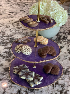 Support à gâteau moderne en résine nautique à 2 niveaux pour la décoration de la maison, fête d'anniversaire, fabriqué à la main en Inde - Product Image 2