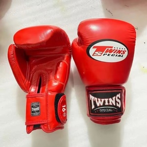 Gants de boxe en cuir bleus 14 oz avec lacets, support de poignet respirant, équipement d'entraînement pour adultes, sangle de poignet élastique antidérapante - Product Image 3