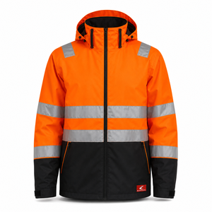 Chaqueta de Seguridad de Alta Visibilidad Clase 2 con Franjas Reflectantes, Impermeable, con Cierre Completo, Ropa de Trabajo Amarilla, Venta al Por Mayor OEM - Product Image 2