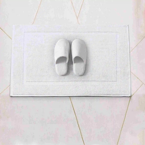 Minimalist Rectangle Microfiber Bath <b>Mat</b> With Memory Foam Backing Anti Slip Beige Solid Color For <b>Bathroom</b> <b>Floor</b> - Product Image 5