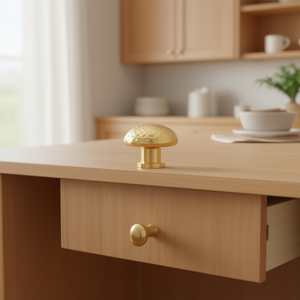 Solid Cast Brass Rustic Durable Cabinet Knob 35mm Unlacquered Hammered Bolt Inserting Type Kitchen Cupboard Drawer Pull - Product Image 3