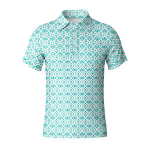 Camisa de Golf Elegante para Hombre, con Logotipo Personalizado OEM, Absorbe la Humedad, Protección UV, Poliéster de Secado Rápido, Patrón Geométrico Tejido - Product Image 5