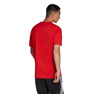 T-shirt rouge décontracté pour homme, col rond, manches courtes, en coton uni, vente en gros personnalisée - Product Image 3