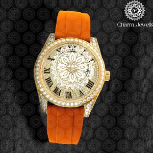 Reloj de Cristal de Lujo para Mujer Charm Jewells, Analógico de Cuarzo, Esfera Cuadrada en Oro Amarillo de 38 mm, Estilo Joyería de Moda - Product Image 4