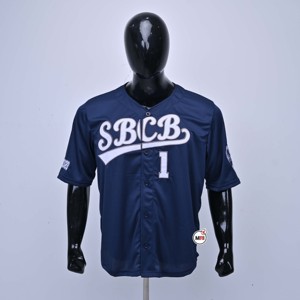 เสื้อเบสบอลออกแบบเองได้ ยูนิเซ็กซ์ สีตามสั่ง แขนสั้น คอวี ติดกระดุมด้านหน้า ปักลายทวิล ระบายอากาศได้ดี - Product Image 1