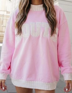 เสื้อสเวตเชิ้ตสีน้ำตาลตัวใหญ่ แต่งลายสก็อตแบบตะวันตก คอกลม สวมใส่ได้ทั้งชายและหญิง สไตล์ฤดูใบไม้ร่วง - Product Image 3