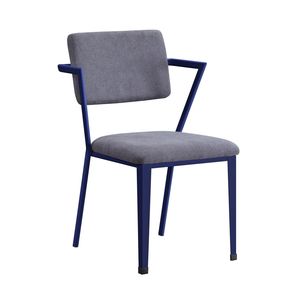 Sedia da Ufficio Industriale in Tessuto Grigio con Finitura Blu - Product Image 1
