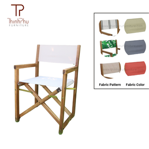 Chaise de Réalisateur d'Extérieur en Bois d'Acacia Massif, Design Contemporain, Impression Couleur Intégrale, Non Pliable - OEM pour Jardin, Salon, Cuisine - Product Image 5
