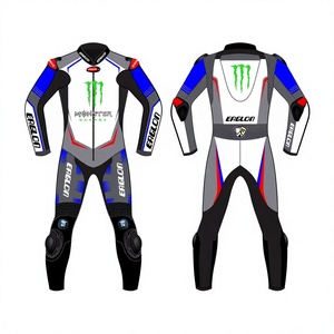 Traje de Motociclismo Personalizado de Cuero Vacuno/Canguro para Hombre, Mono de Una Pieza, Traje de Piloto, OEM, con Protección CE - Product Image 1