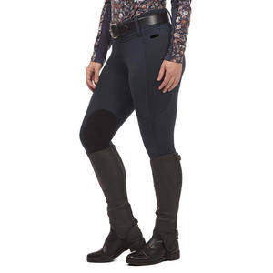 Pantalones de equitación de punto de cintura alta para mujer, largos, elásticos en cuatro direcciones, de color sólido, con bolsillos - Product Image 6